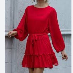 Flying Tomato Ruffle Hem Chiffon Dress
